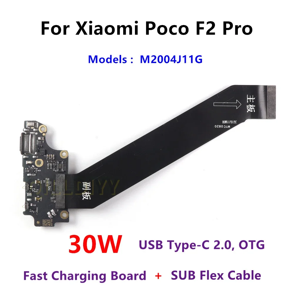 pecas-de-reparo-para-xiaomi-poco-f2-pro-placa-dock-de-carregamento-rapido-usb-leitor-de-cartao-sim-e-cabo-flexivel-sub-da-placa-mae-principal