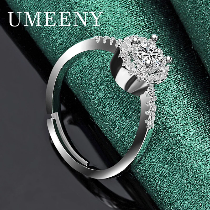 

Simple 925 Sterling Silver Open End Exquisite Zircon Ring Women Gift Accessories Wedding Jewelry Fashion Charm