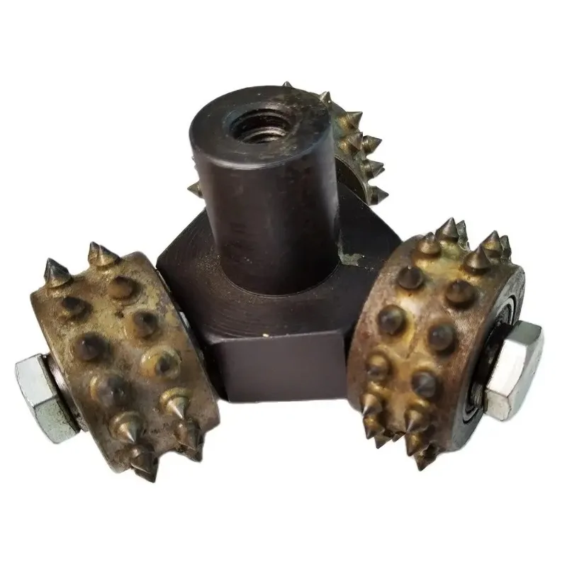 Diamond 3 Heads Alloy Bush Hammer Litchi 3-Rollers Abrasive Tool for Grinding & Polishing Stone Marble Granite Concrete Floor