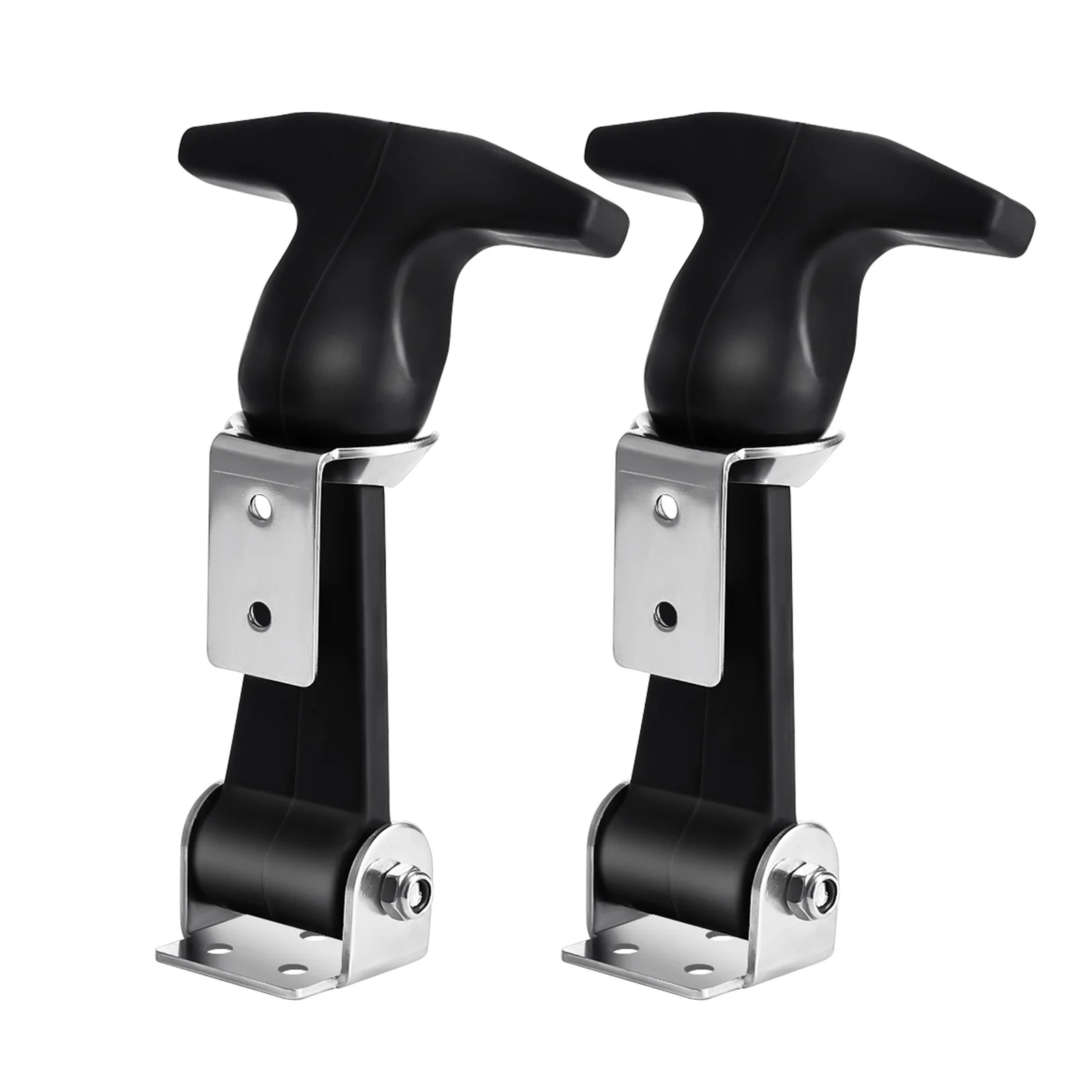 

2Pcs Stainless Steel Rubber Latch T Handle Draw Catch for Tool Box Cooler Boat Compartment Engine Hood Truck Machinery