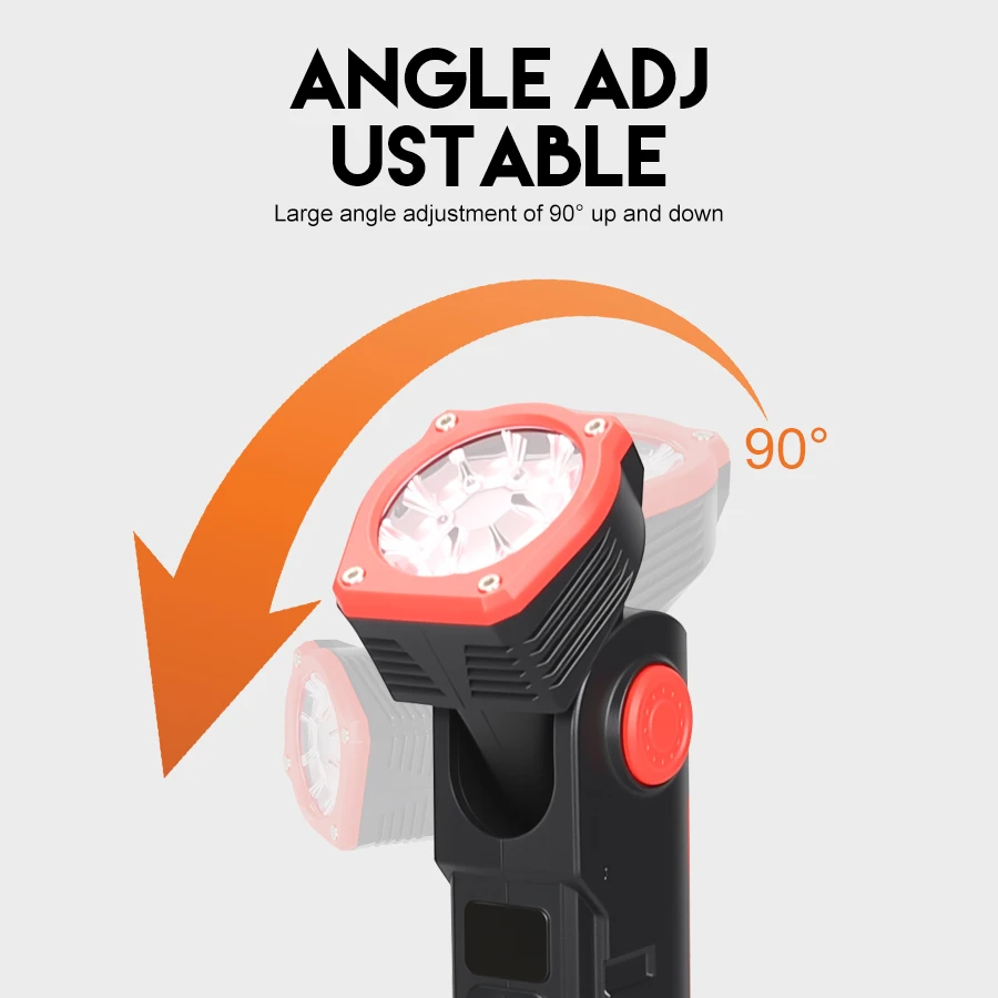 Super Bright Portable LED Flashlight Multifunctional Rechargeable Work Light with Clip Magnetic Torch Light for Camping Outdoors