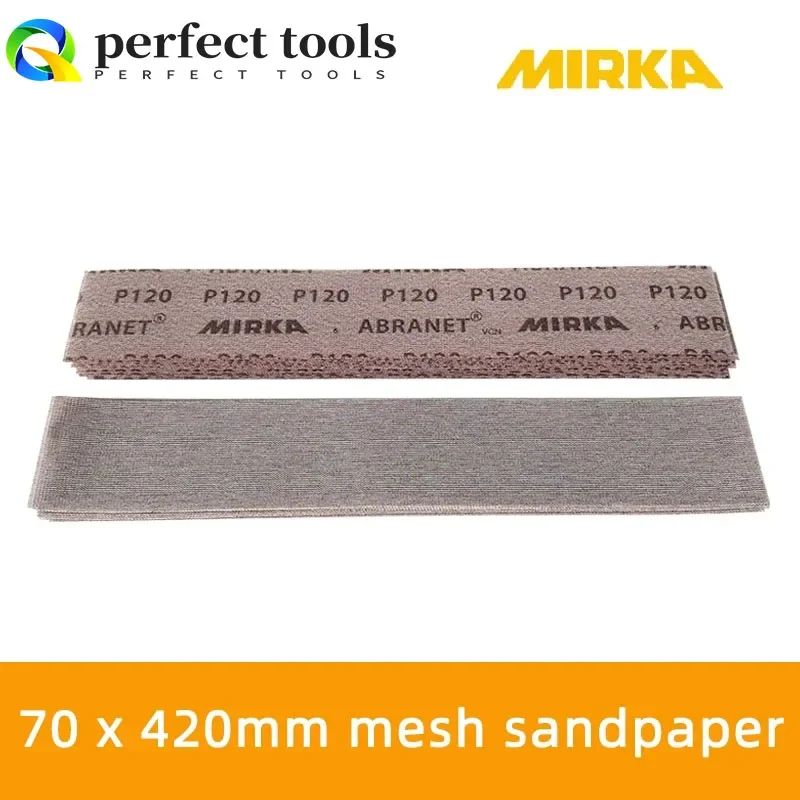 Finlandia Mirka Carta vetrata a rete rettangolare 70 × 420 mm Piastra spinta a mano Carta abrasiva a secco Rettifica e lucidatura del mastice per auto