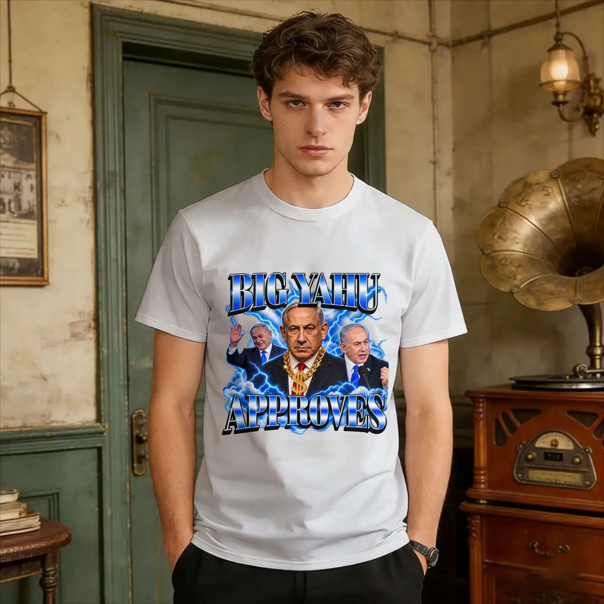 Men T Shirt Benjamin Netanyahu T Shirts Hip Hop  Beach Tee Shirt Classic 100% Cotton Tops Gift Idea