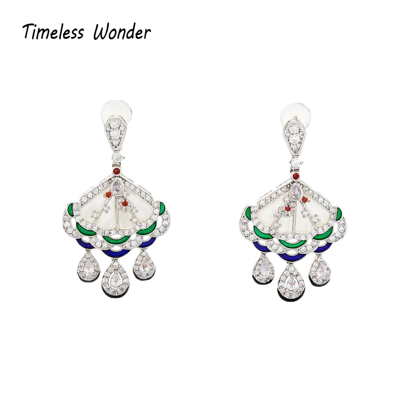 

Timeless Wonder Fancy Zircon Fritillaria Geo Stud Earrings Women Designer Jewelry Trendy Gift Top Classy Simple Neat Party 5133