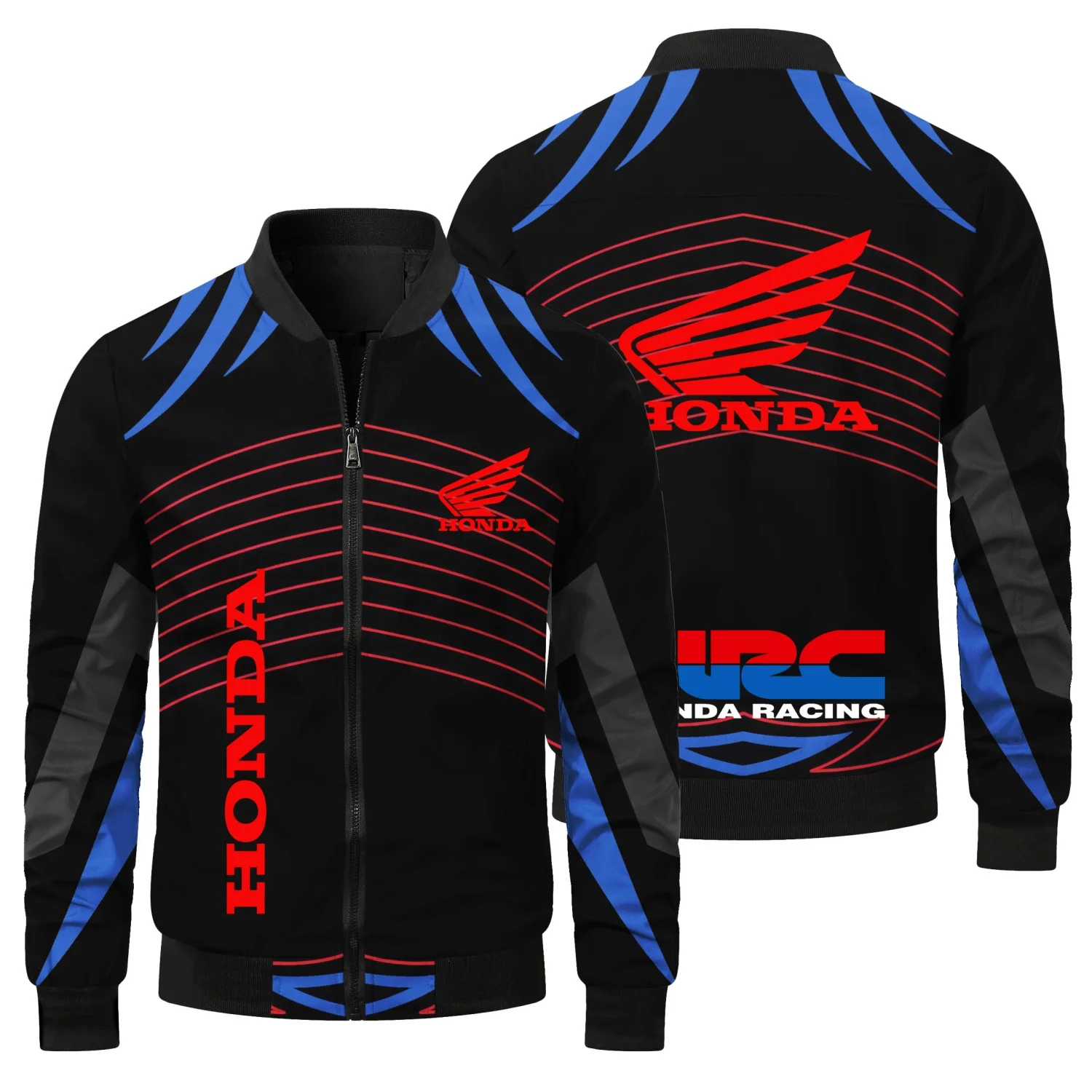 2025 New Honda Logo Y2K Motorcycle Zipper Round Neck Jacket Sports and Leisure Wear Racing Suit Road Bicycle Windbreaker