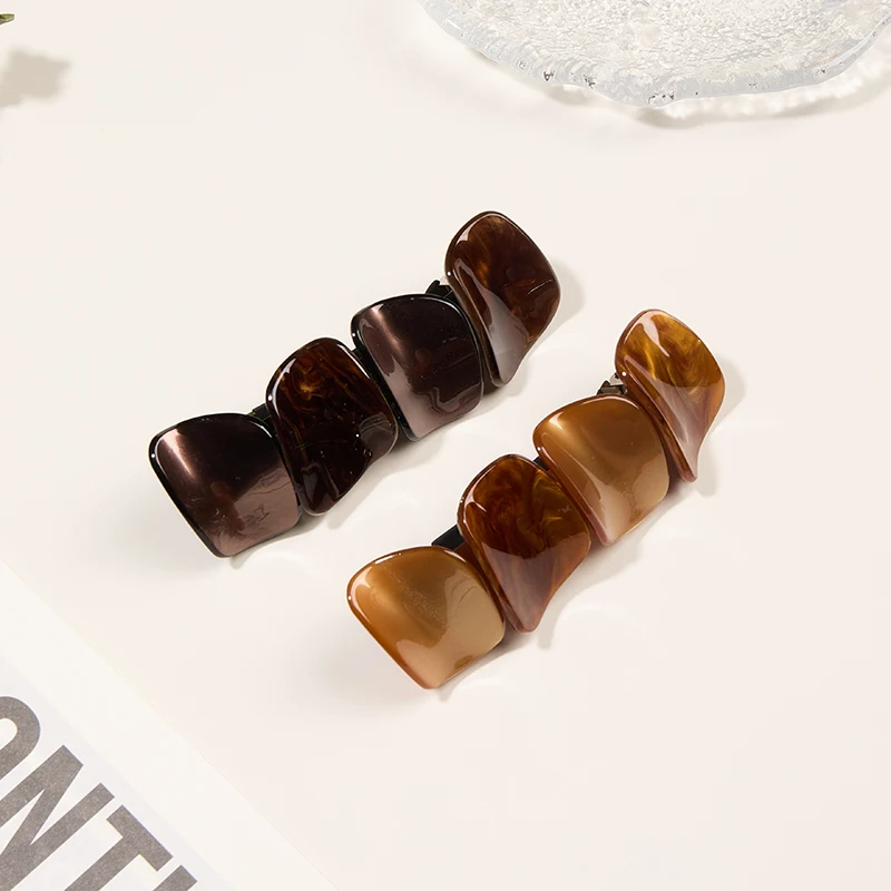 กิ๊บหนีบผมลายกระดูกเต่าสไตล์เรโทร วินเทจ น่ารัก รูปทรงไม่สมมาตร ทำจากอะซิเตท เครื่องประดับผมสุดหรูสำหรับผู้หญิง