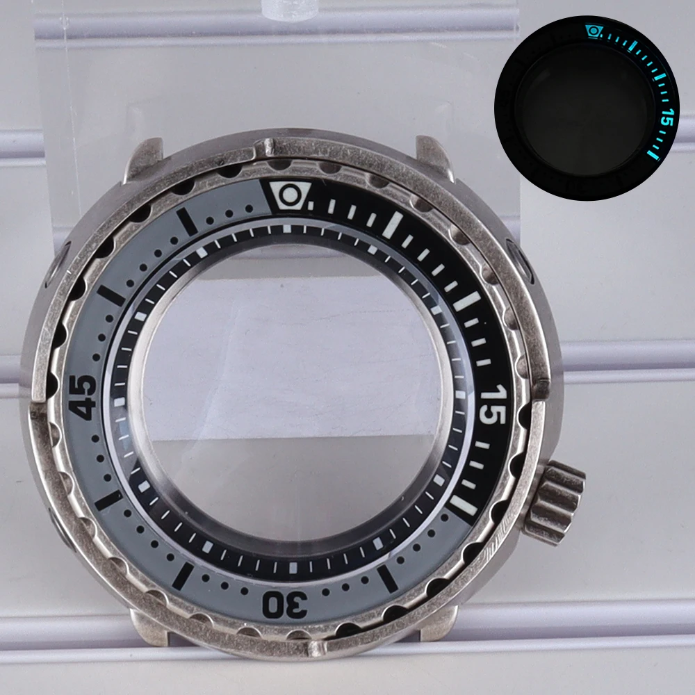 200 متر الغوص 47 مللي متر حافظة ساعة من الفولاذ المقاوم للصدأ C3 مضيئة ل Seiko NH35 NH36 NH34/38 حركة التونة المعلبة SKX Mod استبدال أجزاء #2