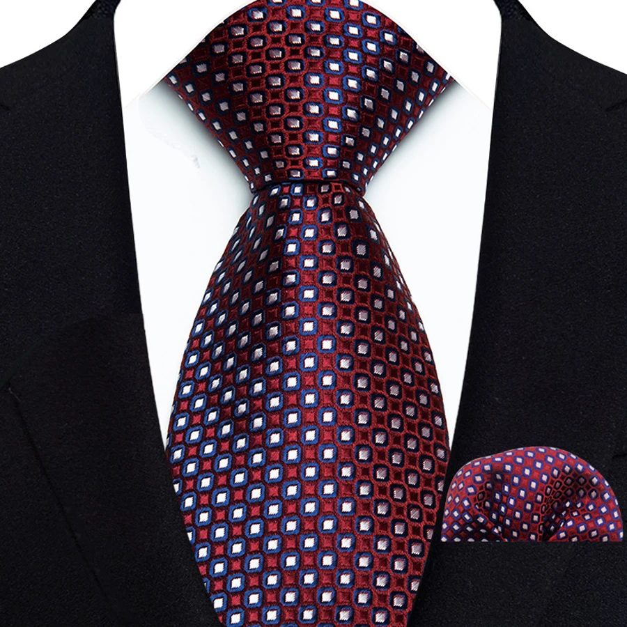 تصميم جديد الأخضر البني الأحمر ربطة العنق مجموعة البوليستر جيب مربع التعادل مجموعة الكلاسيكية البولكا نقطة التعادل للرجال ارتداء اليومي قميص الملحقات