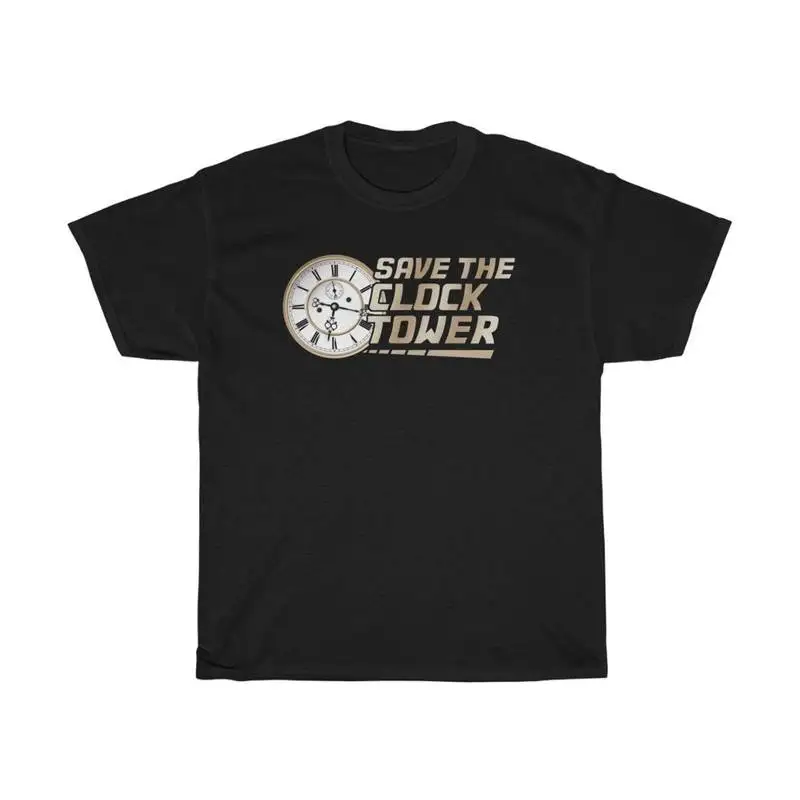 Back to the Future Retro Save The Clock Tower Graphic T Shirts Hill Valley 8MPH Short sleeve Unisex Tee 80s Sci Fi Film Gift
