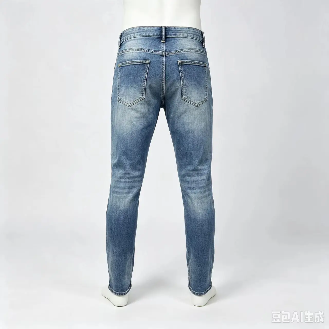 Retro Y2K Men's Street Fashion Light Blue Elastic Tight Split Jeans Embroidered Hip-Hop Brand High-Quality Pants