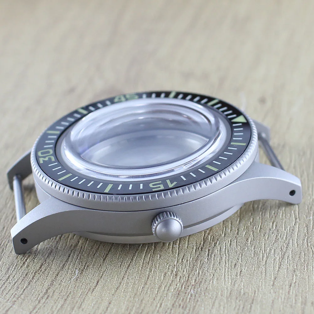 40mm Vintage 50-FATHOS Watch Case Dive Full Luminous Ceramic Bezel AR Bubble Sapphire Crystal For NH35 NH36 NH70 NH72 Movt 20ATM