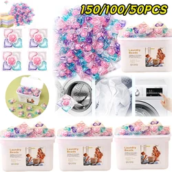 50Pcs Laundry Detergent Soap Box 5 in 1 Laundry Beads Laundry Scent Fragrance Beads Apartment University Dormitory Necessities
