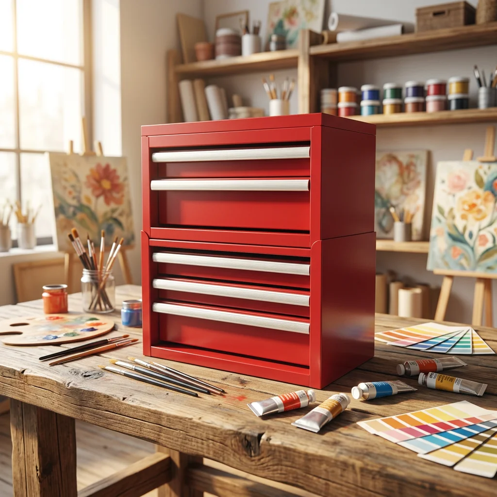 a forCustomizable 2-Drawer Metal Heavy Duty IP54 Desktop Tool Box 3-Year Warranty Portable Storage   Custom Colors