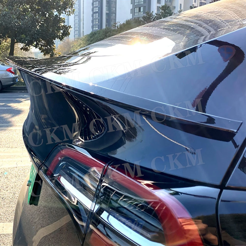 

CKMUUER ABS Material Body Kits Car Rear Trunk Spoiler Wing Accessories for Tesla Model Y 2020+ Rear Spoiler M Style