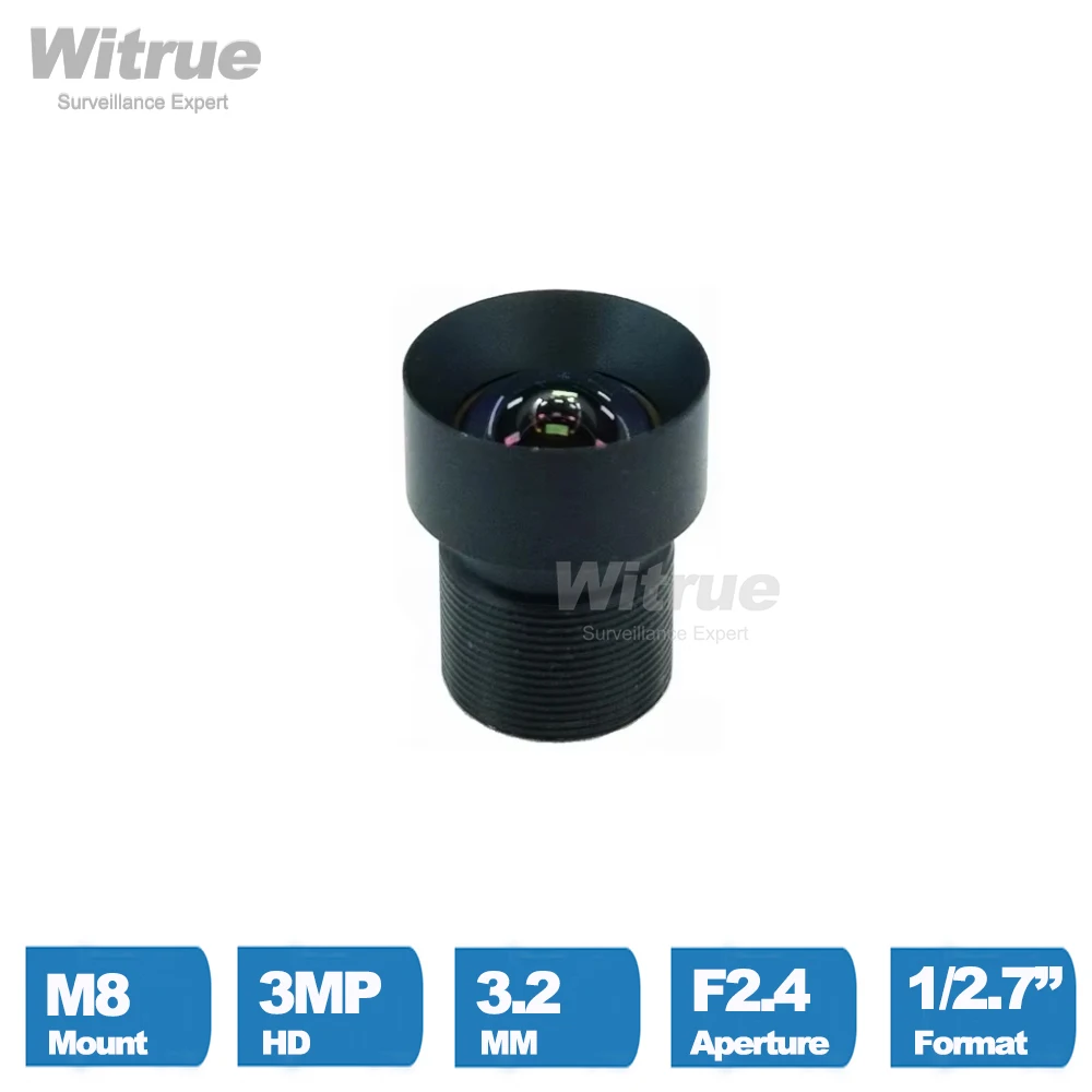 Niewielkie zniekształcenia obiektyw HD 3MP 3.2MM M8 do montażu na F2.4 1/2.7 "z 650nm filtr podczerwieni do twarzy identyfikacji i kamera akcji