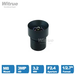 Niewielkie zniekształcenia obiektyw HD 3MP 3.2MM M8 do montażu na F2.4 1/2.7