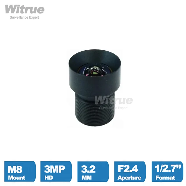Niewielkie zniekształcenia obiektyw HD 3MP 3.2MM M8 do montażu na F2.4 1/2.7 "z 650nm filtr podczerwieni do twarzy identyfikacji i kamera akcji