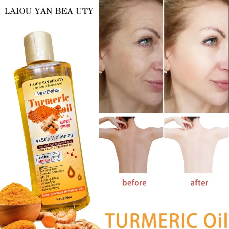 200ml Moroccan Ginger Anti Wrinkle Serum Turmeric Remove Dark Spots Essential Oil for Women Men Whitening Moisturizing Skin Care