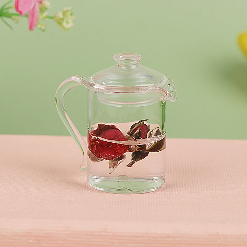 Poppenhuis Glas Kopje Thee Mini Thee Set Thee Set Theepot Cup Waterkoker 1: 12 Poppenhuis Meubels Miniatuur Eetkamer Ware Keuken Diy Speelgoed