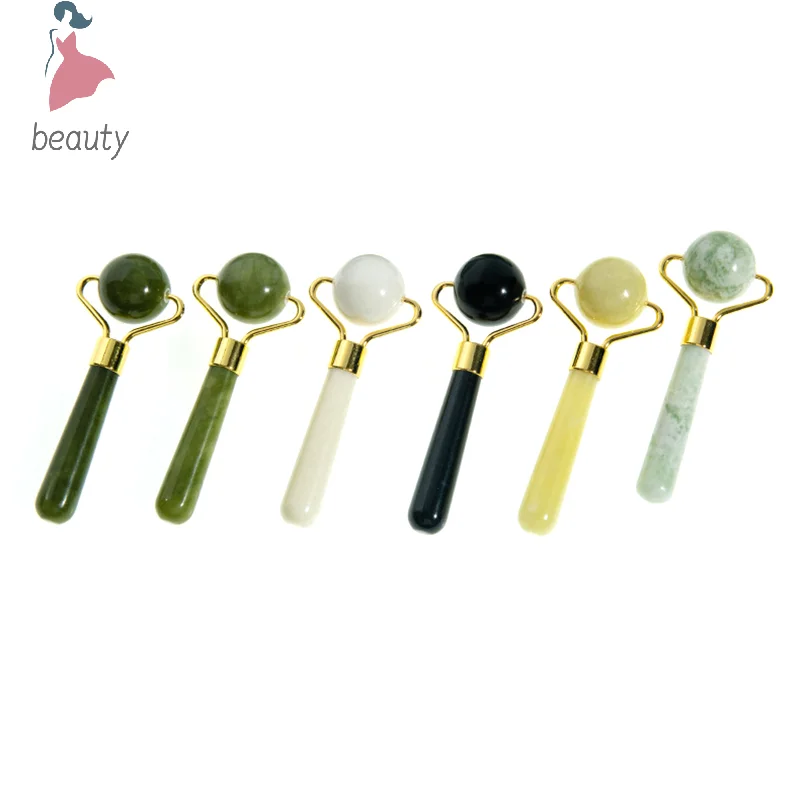 Natural Jade Ball Face Roller Gua Sha Scraper Massager Facial Eye Beauty Massager Roller Face Lifting Wrinkle Remover Skin Care