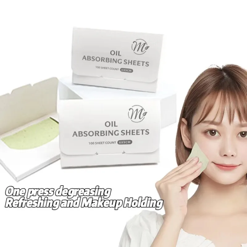 100 Pieces of Refreshing and Oil Controlling Facial Oil Absorbing Paper Facial Cleansing Linen Portable Oil Absorbing Paper