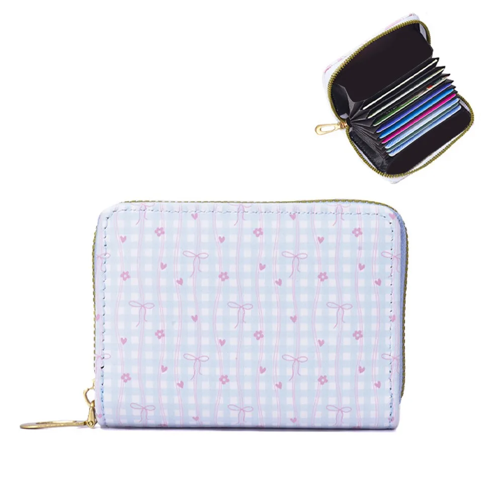 محفظة نقود معدنية محمولة من جلد البولي يوريثان بعقدة على شكل فيونكة مقاومة للماء ومحفظة للنساء والفتيات