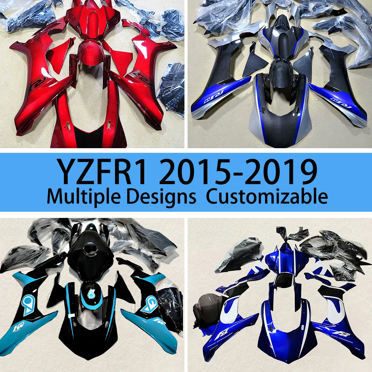 YZFR1 2015 2016 2017 2018 2019 ABS Fairing Kit for YAMAHA YZF R1 15 16 17 18 19 Motorcycle Plastic Bodywork Fairings