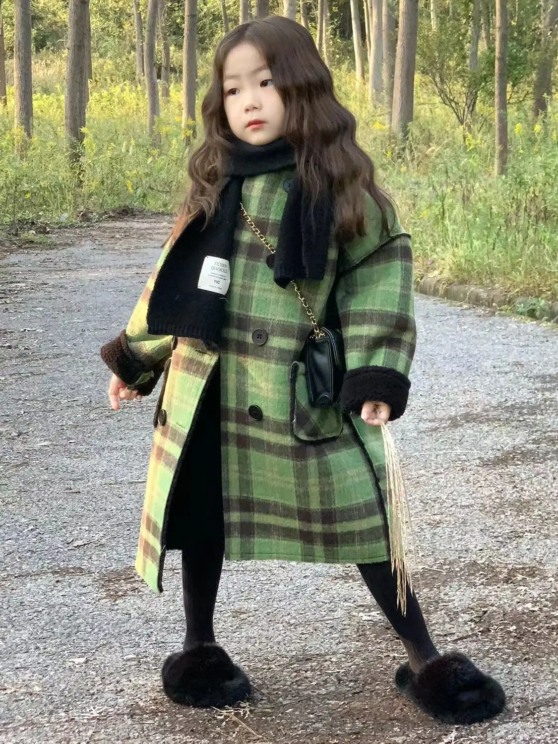 أطفال طفل الفتيات الأميرة الخريف الشتاء الأطفال ألف خط منقوشة فستان الركبة عالية أناقة مربع دافئ معطف طويل سترة الملابس الرجعية