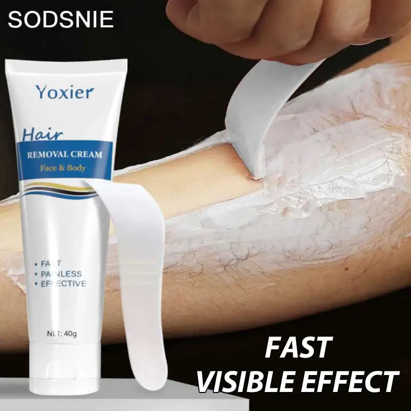 Yoxier Painless Hair Removal Cream Face Arm Leg Back Underarms Bikini Line Full Body Repair Gentle Non-Irritating Skin Care 40g