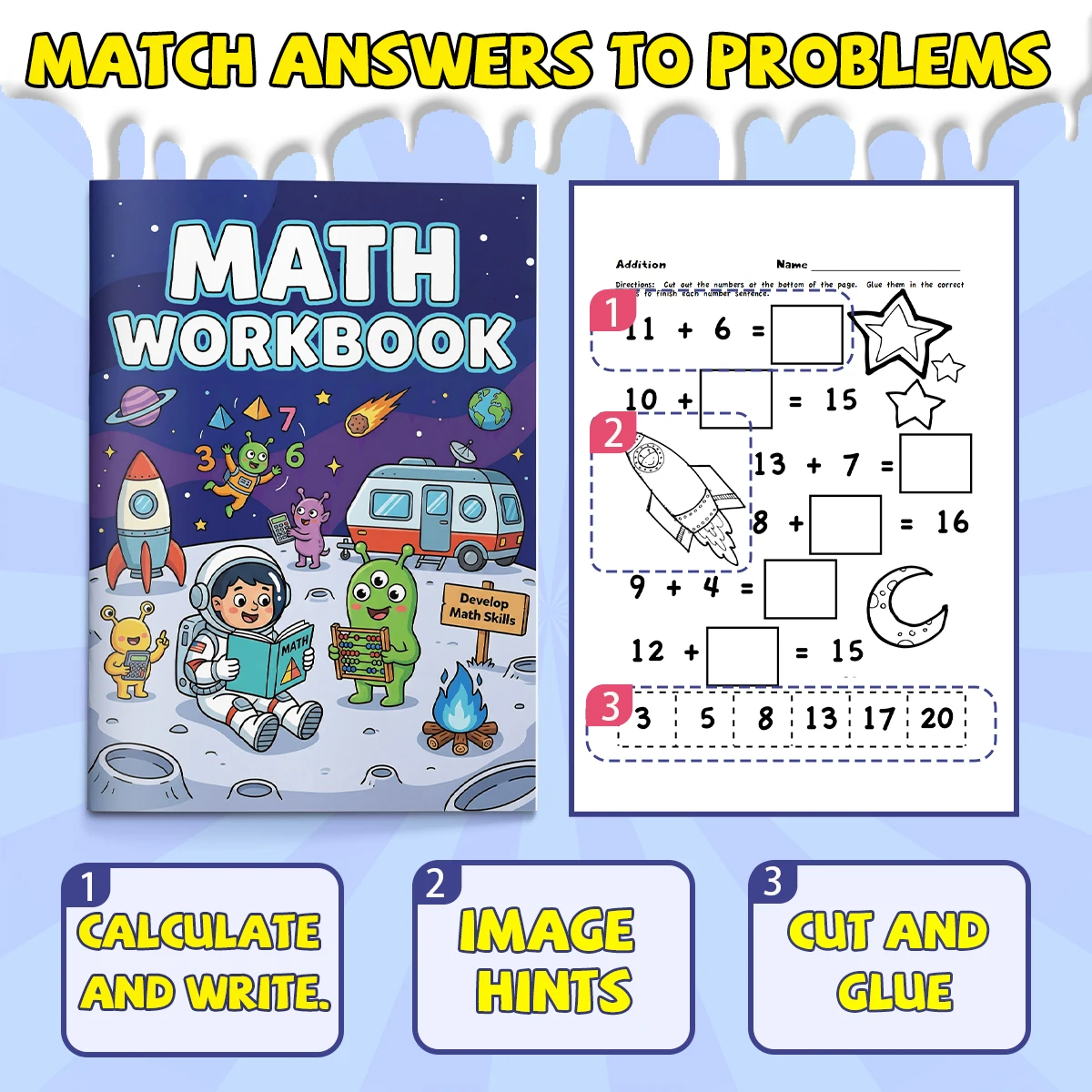 Children Math Arithmetic Practice Workbook, Fun Math Drills & Number Exercises, Boost Calculation Skills for Elementary Students