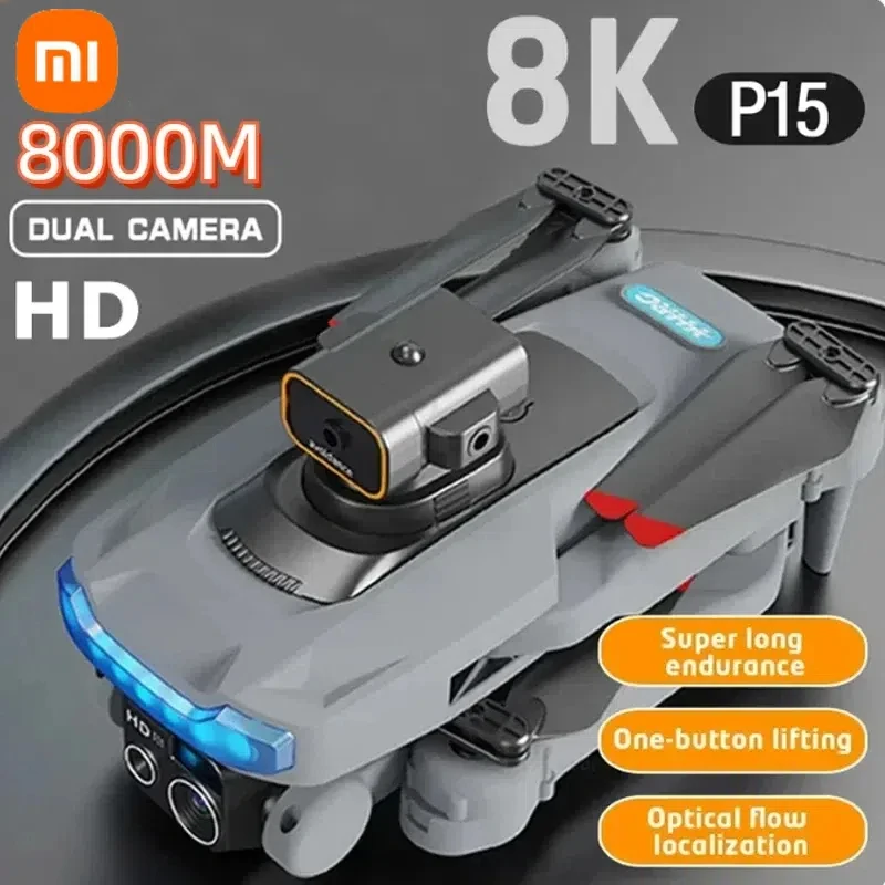 XIAOMI-Mijia P15 Drone, 4K Câmera Profissional, 8K, GPS, HD, Fotografia Aérea, Câmera Dupla, Omnidirecional, Evitar Obstáculos