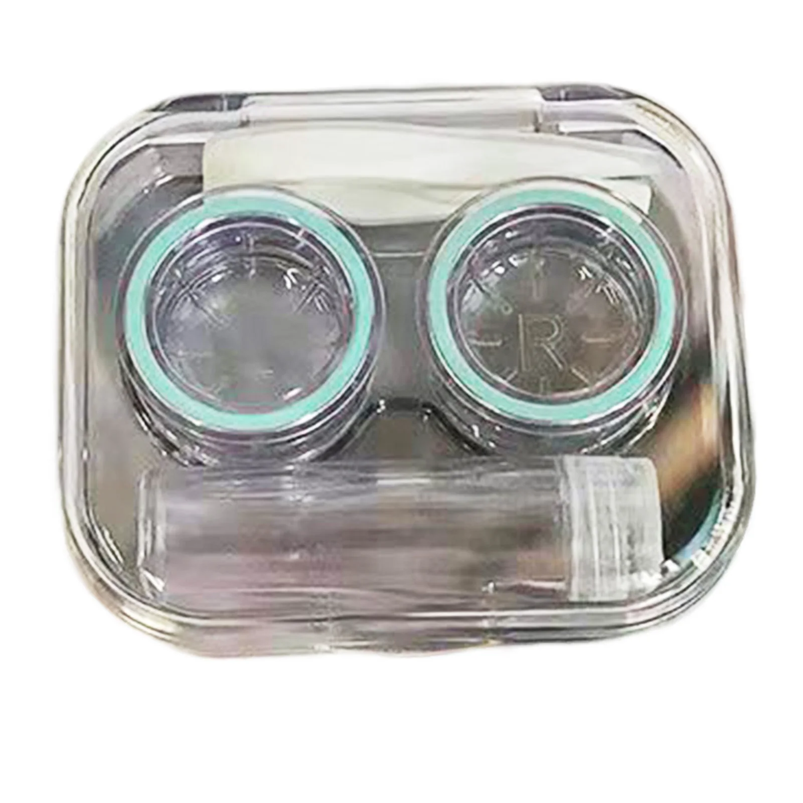 Clear Contact Lens Storage Box Lens Case with Tweezer Solution Bottle for Travelling Business Trips