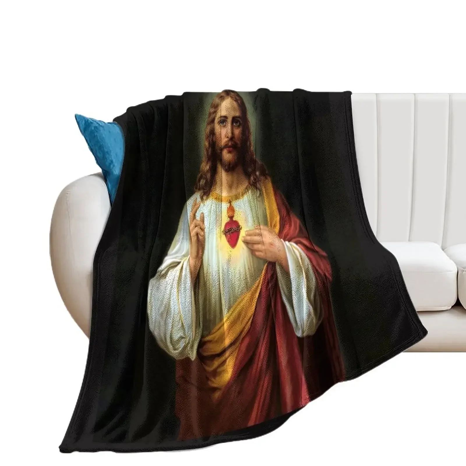 

Sacred Heart of Jesus Catholic Traditional Throw Blanket Personalized Gift Decorative Sofas Plaid Blankets For Sofas Blankets