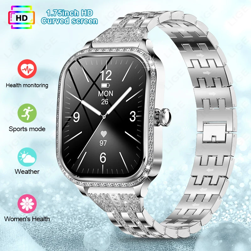 LIGE New Women Smart Watch Fashion Sports Smart Bracelet Watches Bluetooth Call Health Monitor IP68 Waterproof Smartwatch Frauen