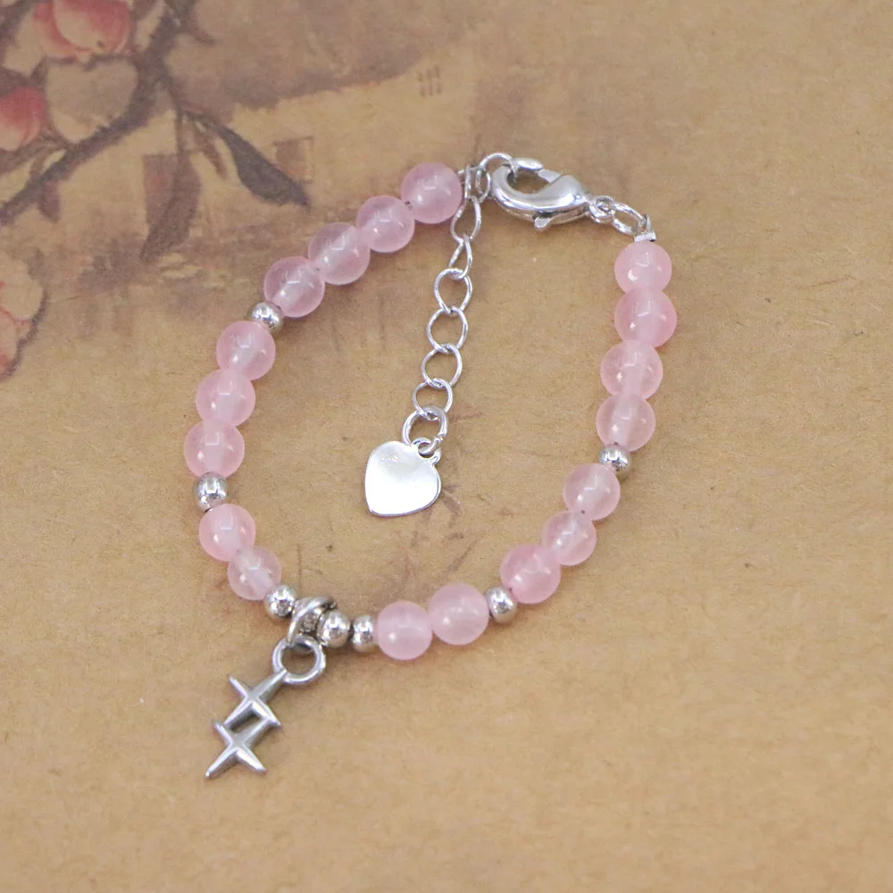 Cute Baby Bracelet Natural Stone Stainless Steel Star Pendant Niche Design Women Girl Gift One Year Old Baptism Religion Jewelry