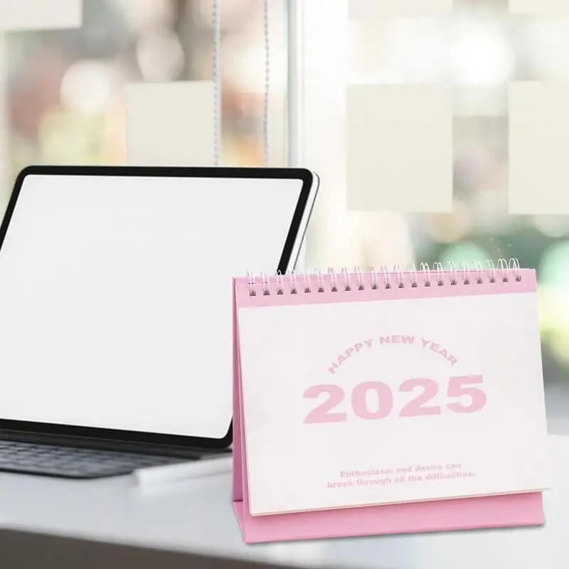 Настольный календарь на 2025 год. Симпатичный ежедневник. Простой однотонный календарь. Список обучающих целей. Список дел. Товары для дома и офиса.