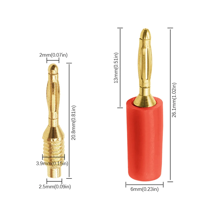 2/5/10pcs 2MM Pure Copper Gold-Plated Banana Plug Lantern Head Soldering Test Line Insulated Panel Plug A1