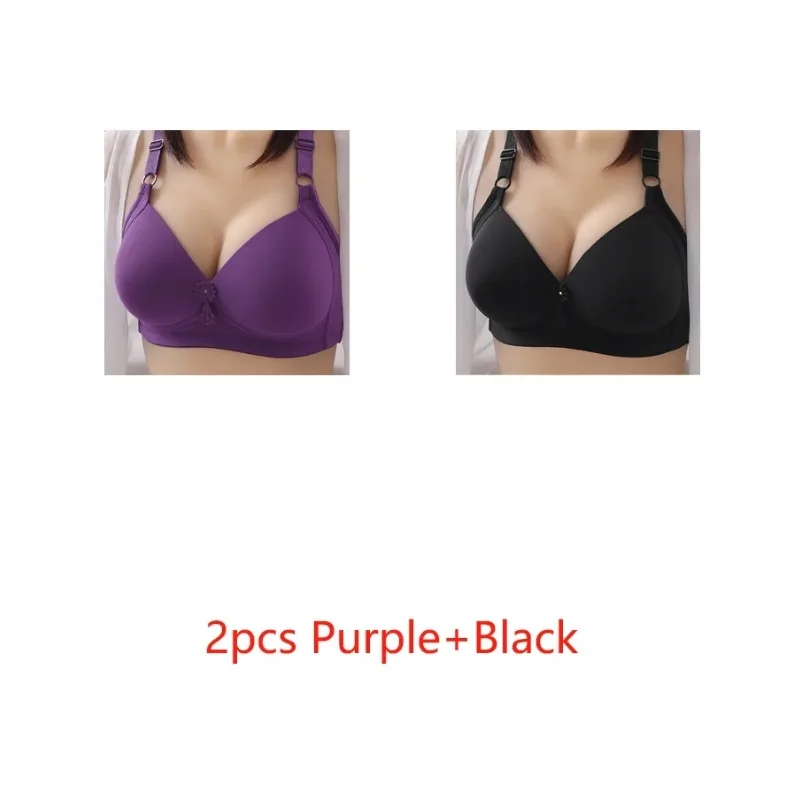 

Pregnant Women All Year Round Seamless V-neck Without Steel Ring Gathering Smooth Three Row Buckle Anti Light Leakage Bra