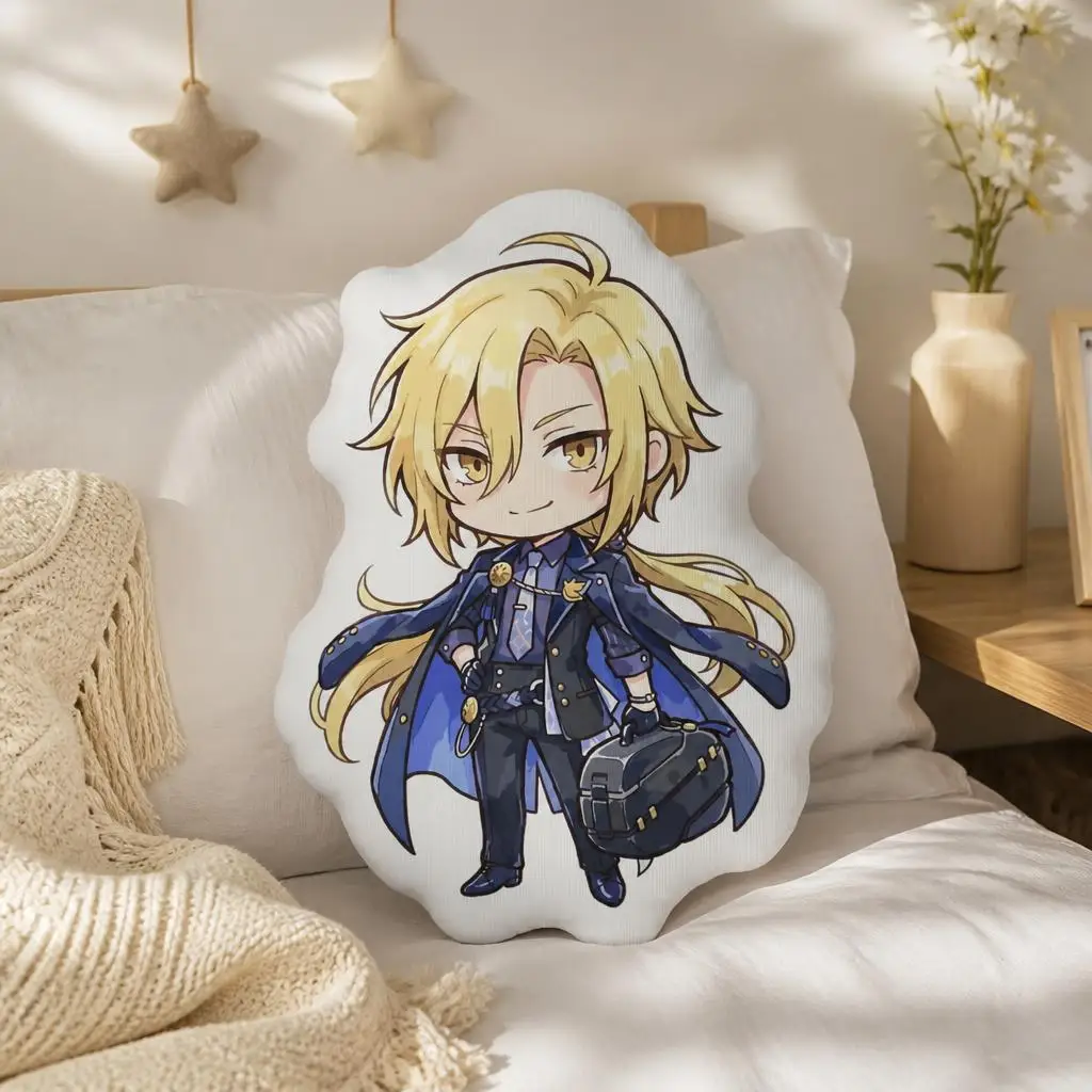 Hugo Vlad Zenless Zone Zero ZZZ Plush Pillow Cushion Irregular Stuffed Throw Pillow Home Decor Gift Sofa Bed Couch