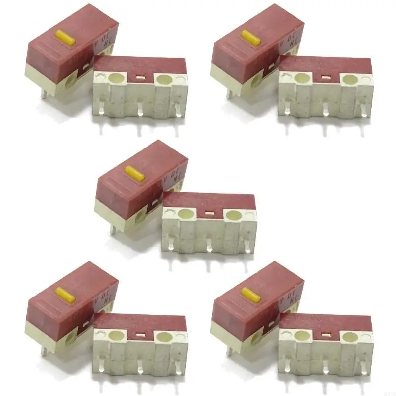 M2EC 2/10PCS Huano Original Mouse Micro Switch 3PINS 30M คลิก MICE MICRO BUTTOM MICROSWITCH SET DOT สีเหลือง