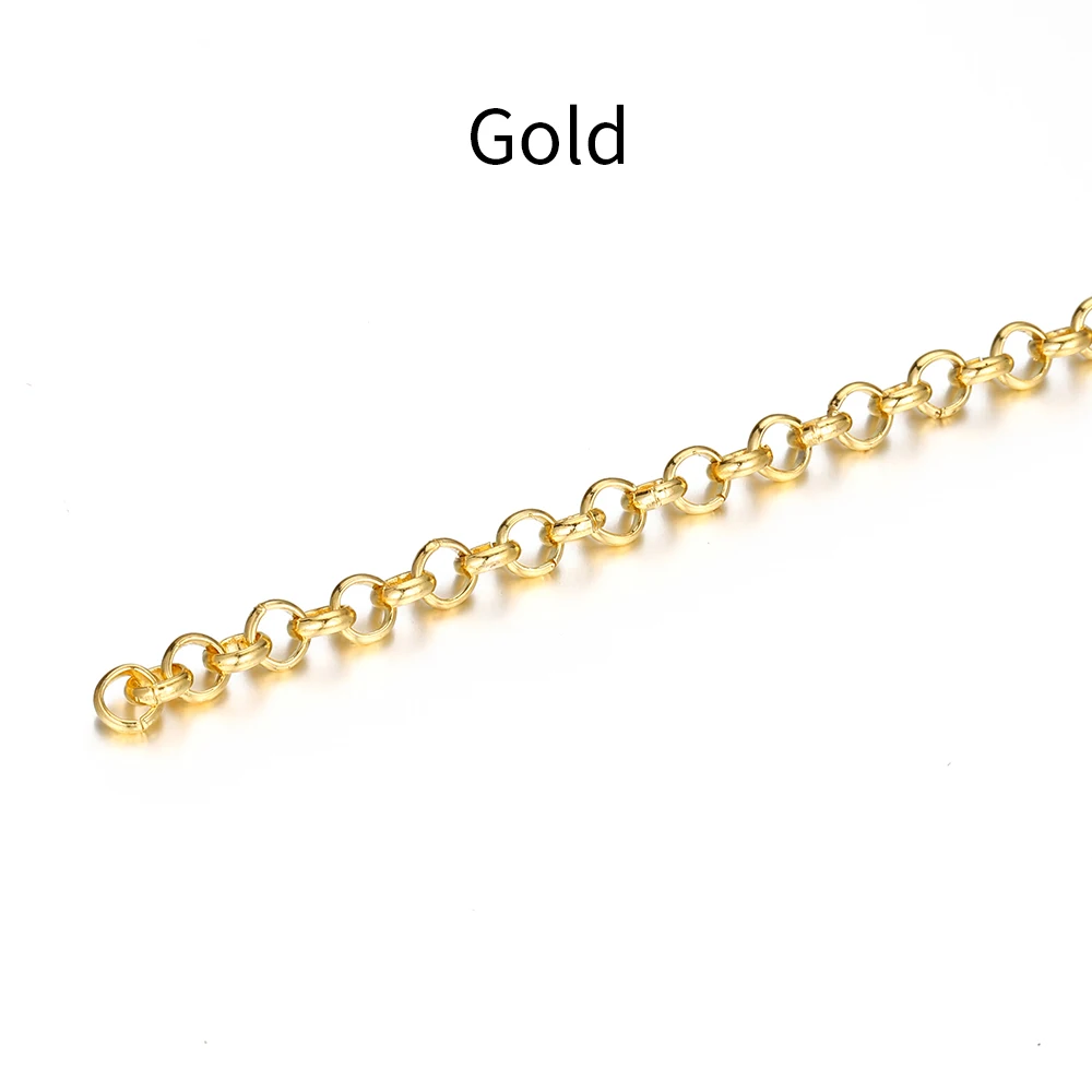 2 Meter Gold Farbe Runde O Form Halskette Armband Zubehör 3,2/4,8/5,8mm Kupfer Ketten Für DIY Schmuck Machen Komponenten – Detail 7