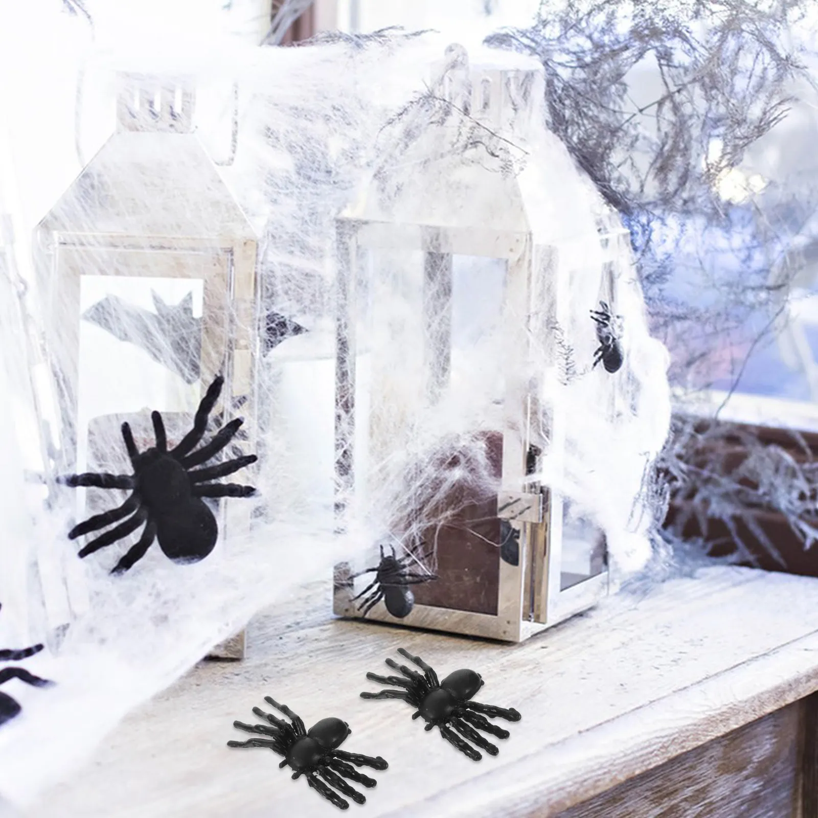 

50 шт. реалистичных пластиковых пауков для Хэллоуина, фальшивые паучьи ловушки для розыгрышей, страшные украшения для вечеринок, реалистичные паучьи фигурки для фестивалей