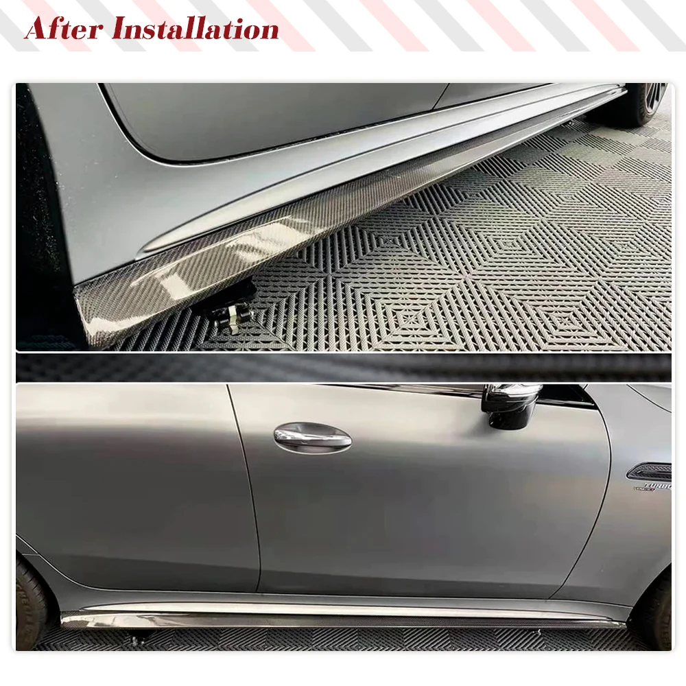 Car Side Skirts for Mercedes Benz AMG GT50 GT63 S X290 Under Door Rocker Panels Valance Extension Lip Carbon Fiber Body Kits