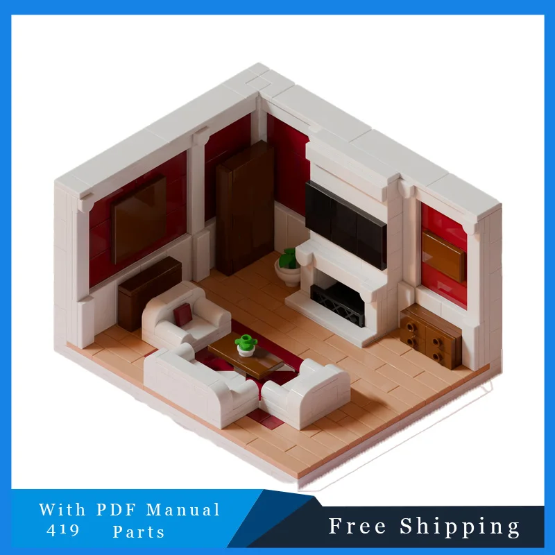 419 Uds. Serie de ladrillos de construcción MOC casa residencial modelo de bloques de construcción niños juguetes educativos de montaje DIY regalos de navidad