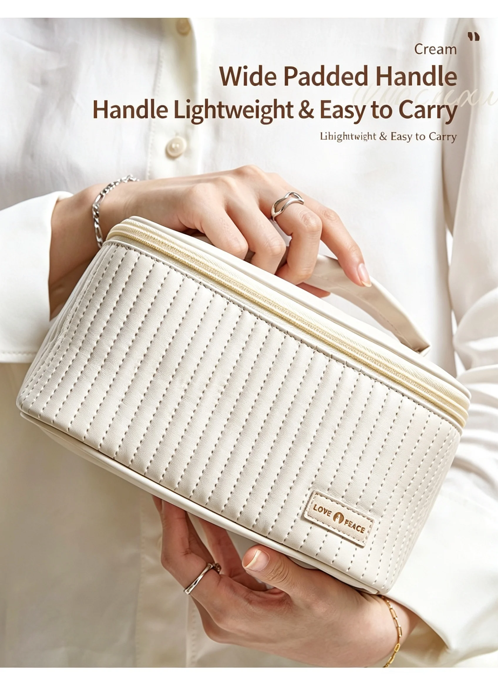 Makeup bag travel cake PU large capacity high-end hand-held storage bag for travel storage and toiletries