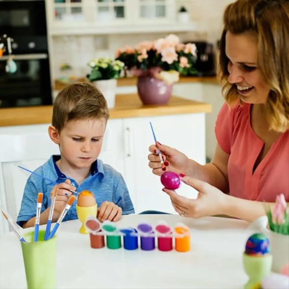 【Shop Now Y24A】 60 Empty Paint Can Strips 3Ml with 30 Paint Brushes Set, Clear Paint Cups with Lid Acrylic for Painting Art Scho
