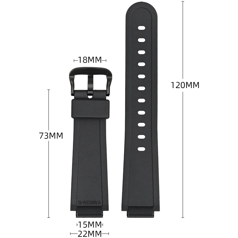 TPU Resin Strap for Casio AW-90H Electronic Watch Band Black Rubber Special Interface Bracelet Steel Pin Buckle Accessories