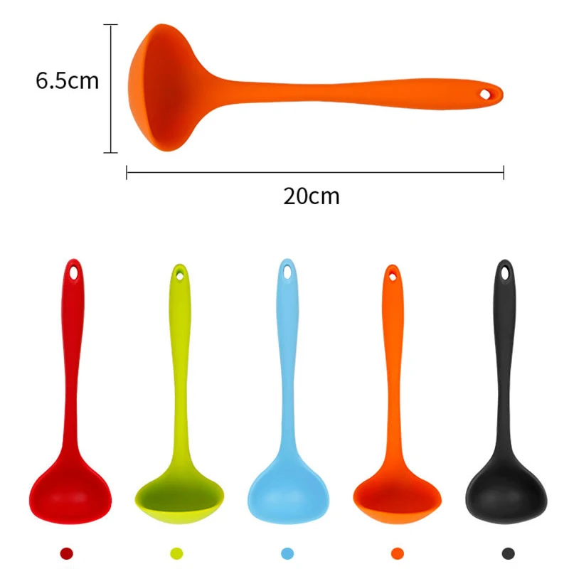 20cm Kitchen Supplies Silicone Soup Spoon High Temperature Resistant Pot Spoon Cooking Spoon Non stick Pot Special  Soup Spoon