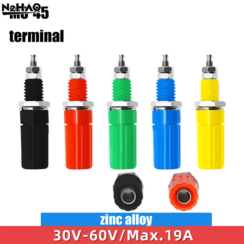5Pcs 5A M3 * 45 DIY Accessories 4mm Banana Socket M3x45mm Binding Post Nut Banana Plug Jack Electrical Connector Terminal