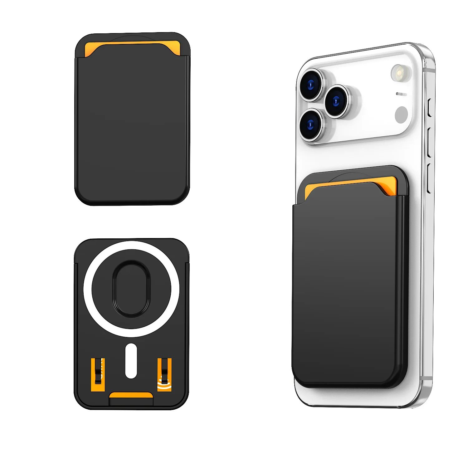 MagSafe Magnetische Geldbörse für iPhone 18 17 16 15 14 13 12 Pixel 10 Serie Harte Kreditkartenfach-Halterung für die Rückseite der Handyhülle – Detail 9